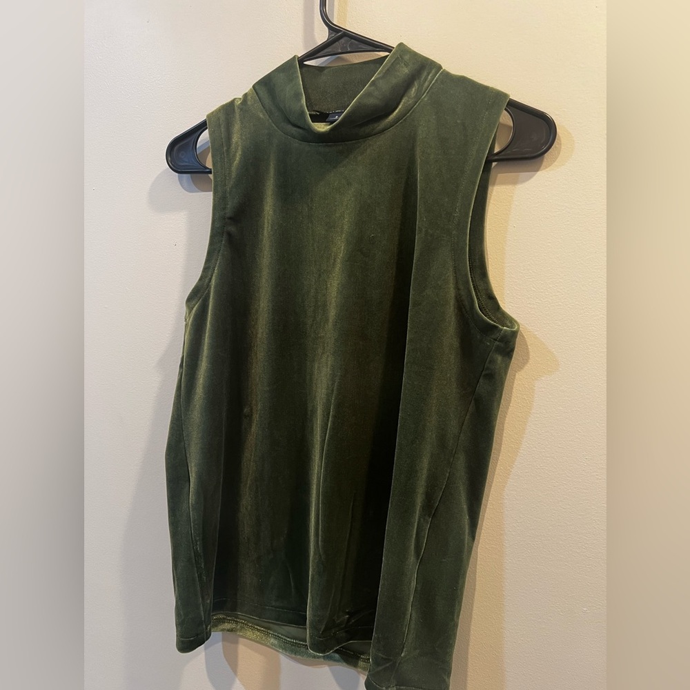 J. Crew Forest Green Velvet Tank Top